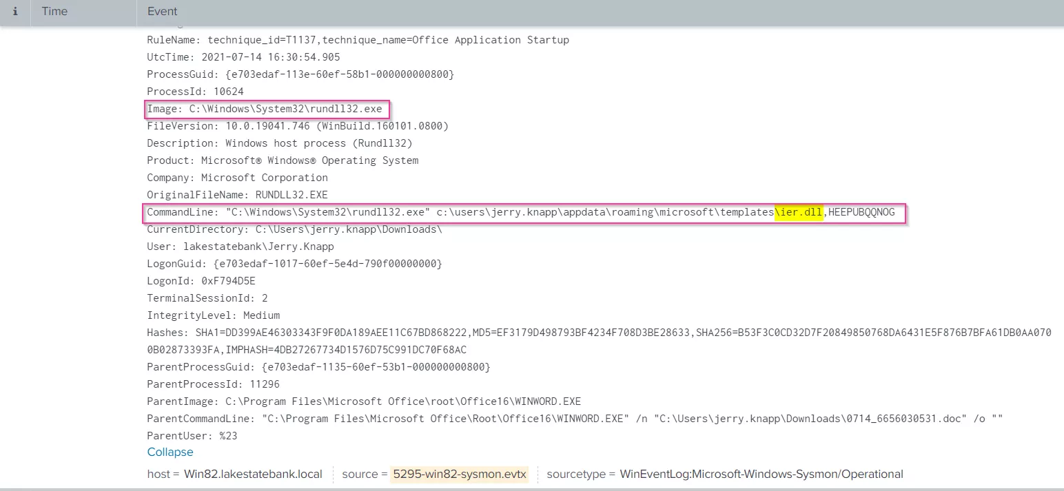 Event codes in Splunk 3.