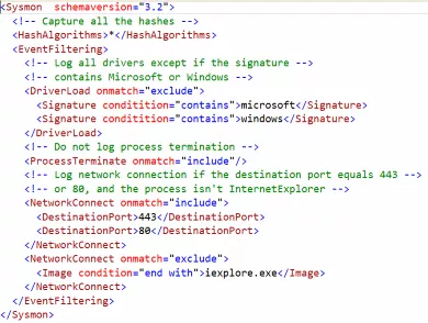 Sysmon configuration file XML